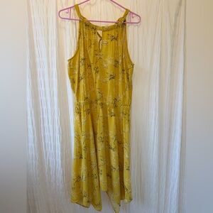 Reitmans Mustard Yellow Floral Halter Dress